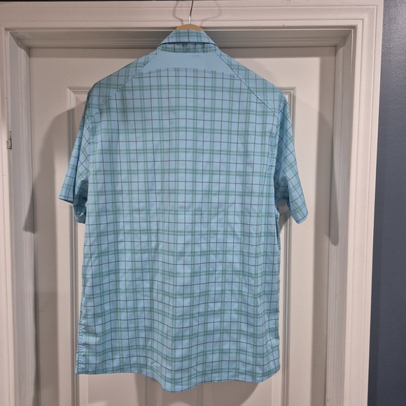 Under Armour Shirt Mens XL Blue Plaid Fishing Drift Tide Performance Button Up - Picture 2 of 9